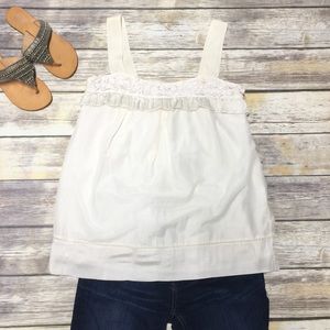 Mm Couture Miss Me Flowy Cream Embellished Top Med